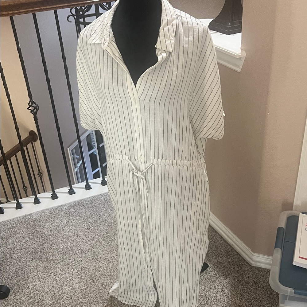 Striped White Dress